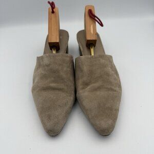 Splendid Liza‎ Suede Pointed Mule Heel Women's Beige Ermine In Size 8M Slip On